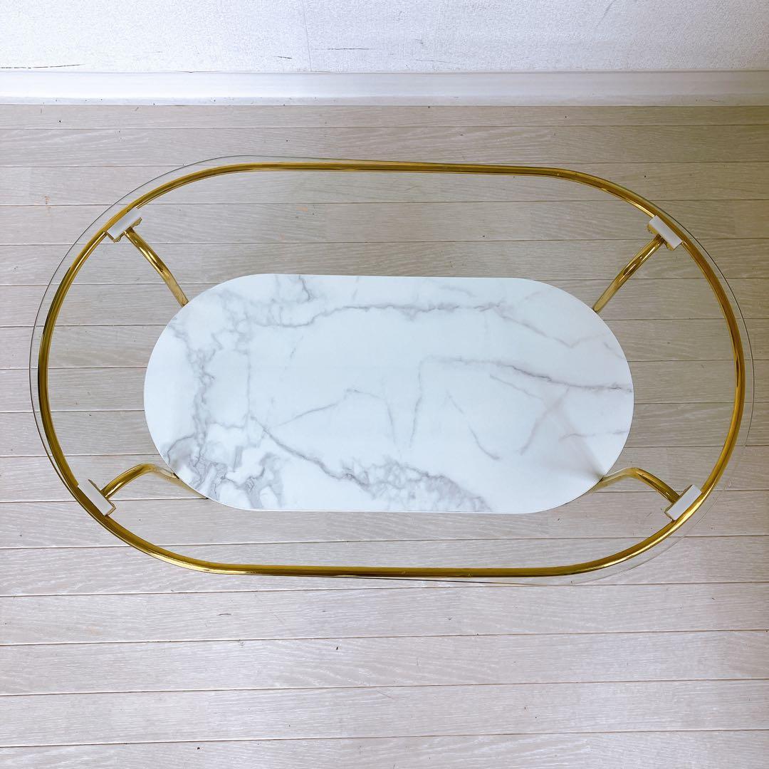 Francfranc レガートコーヒーテーブルS ガラス スリム お洒落 フラン