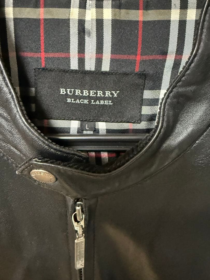 BURBERRY BLACK LABEL レザーライダースジャケット Lブラック