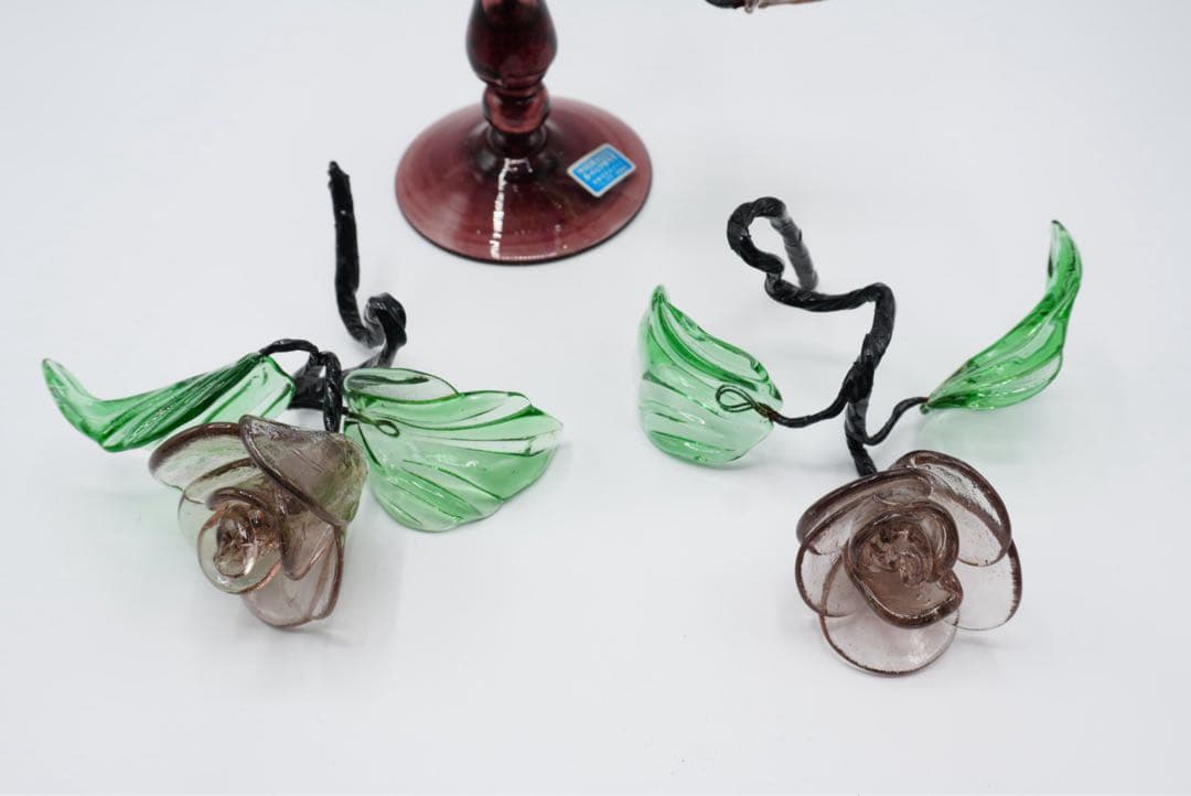 希少　琉球手づくりガラス　花瓶　薔薇　レイアウト式