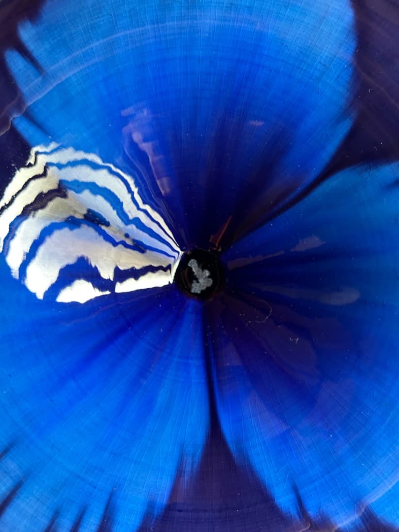 三代徳田八十吉　彩釉鉢　輪華　31センチ