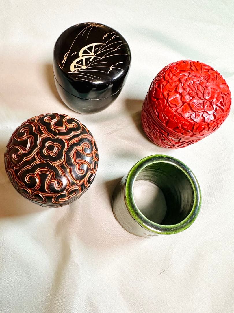 茶道具 棗 と蓋置　4点