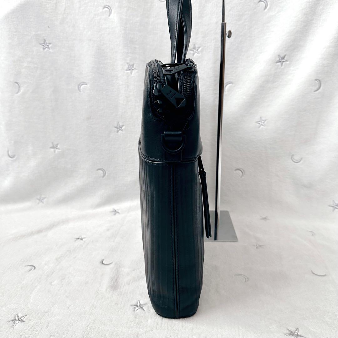 ポールスミス　ビジネスバッグ　シャドーストライプ　2way レザー　ブラック