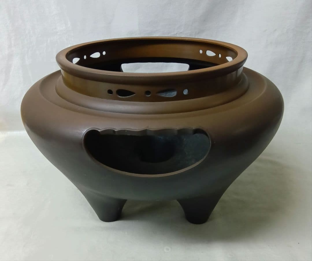 茶道具　唐銅朝鮮風炉　茶釜セット　レトロ　和室　伝統文化　真形釜　鉄瓶