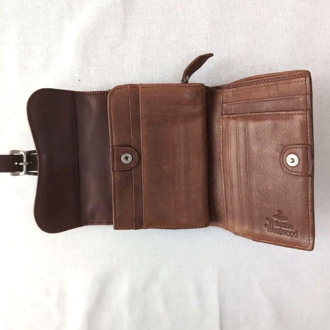 Vivienne Westwood 本革 折り財布 ブラウン 使用感あり d51