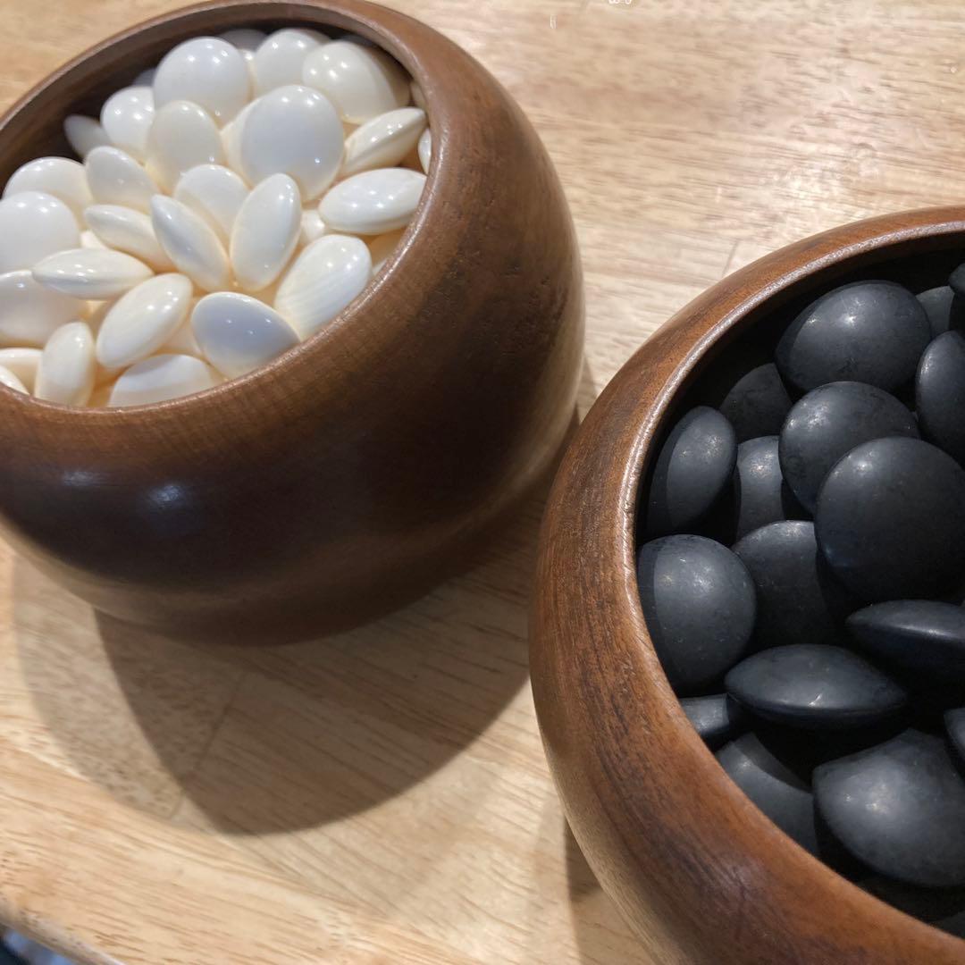 囲碁　碁石　蛤　蛤碁石　 本蛤 那智黒　白×181 黒×181 34号