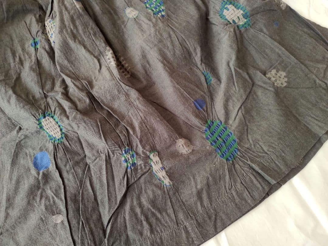 M.&KYOKO　エムアンドキョウコ　佐藤繊維　スカート　刺繍　ジャガード織り