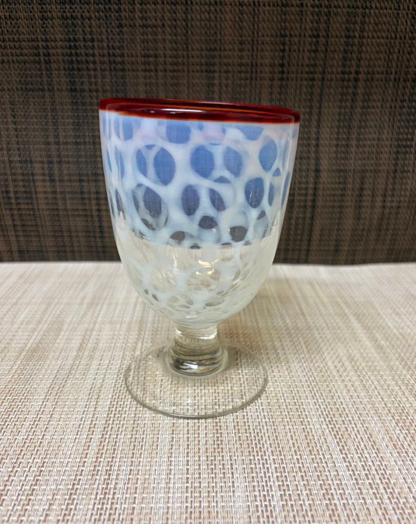氷コップ 棗 水玉紋様 赤 アンティーク 大正ロマン