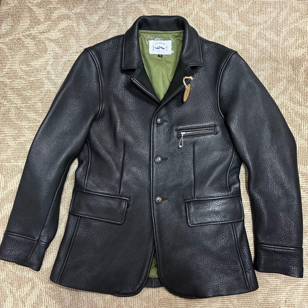 レザーコート　レザージャケット　シープスキン　サックコート　ディアスキン L