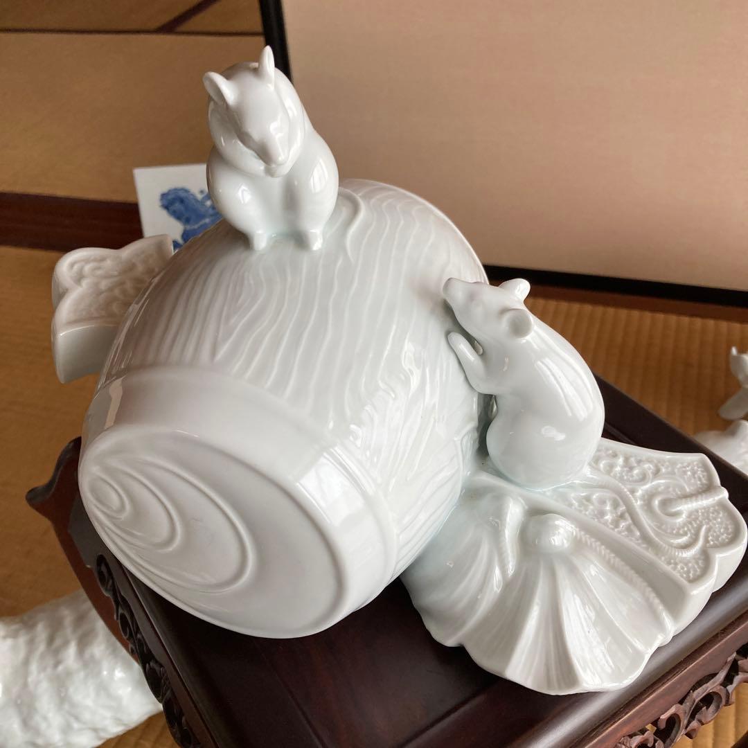 有田焼　白磁　12干支　置物セット