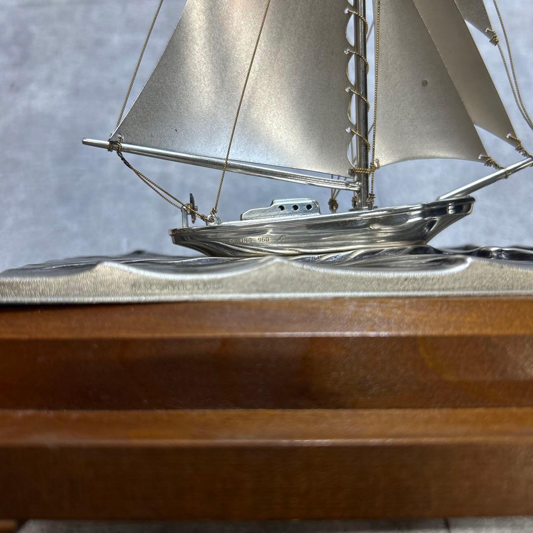 関工芸 銀製船置物 ヨット 帆船 SILVER960 刻印あり