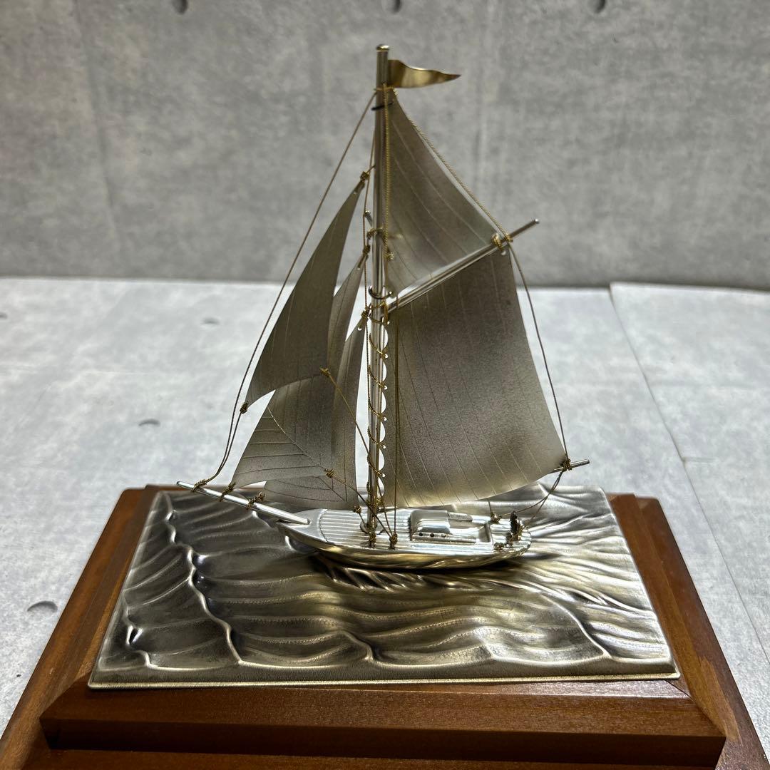 関工芸 銀製船置物 ヨット 帆船 SILVER960 刻印あり