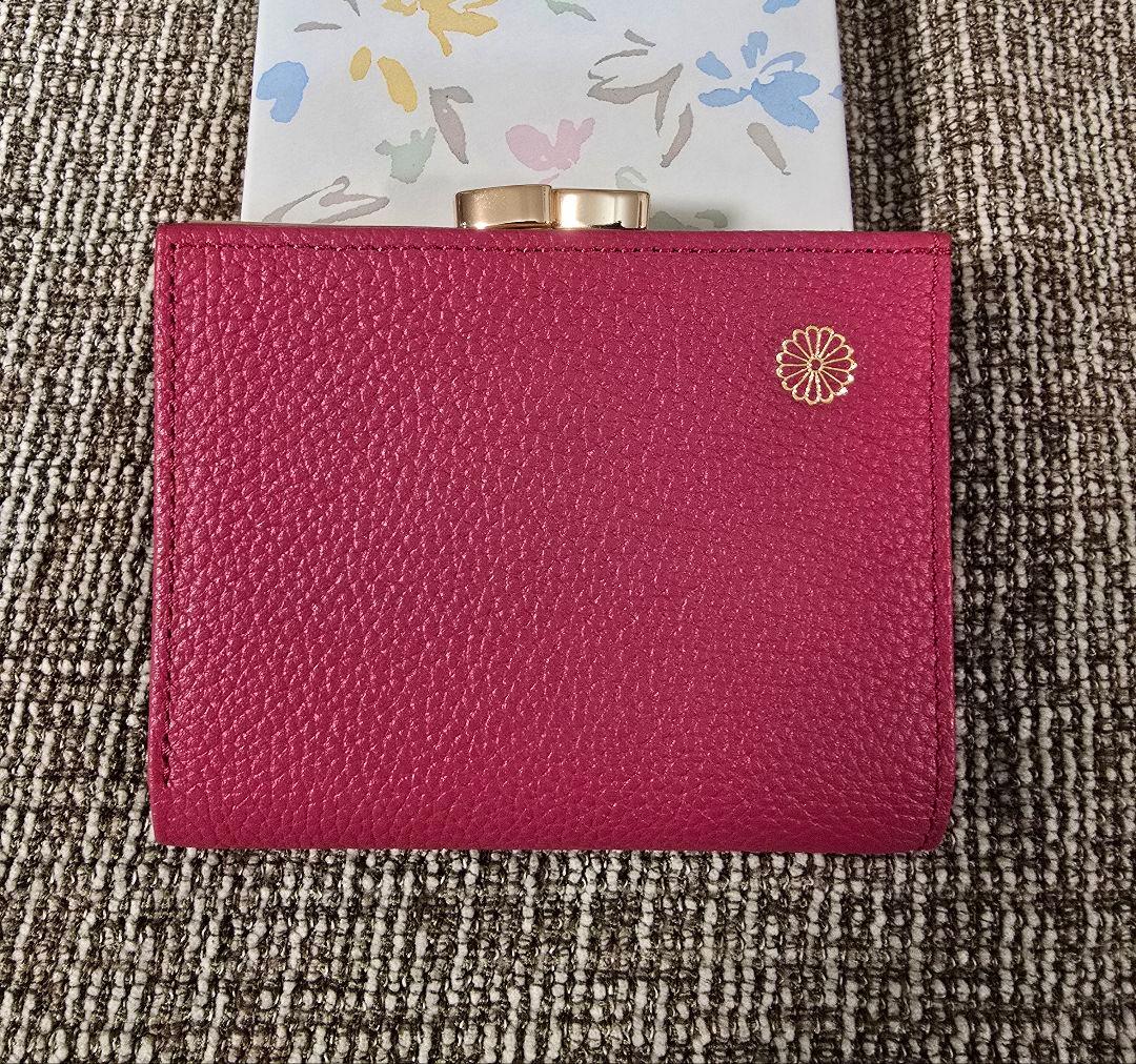 皇居　財布　がま口　ローズピンク