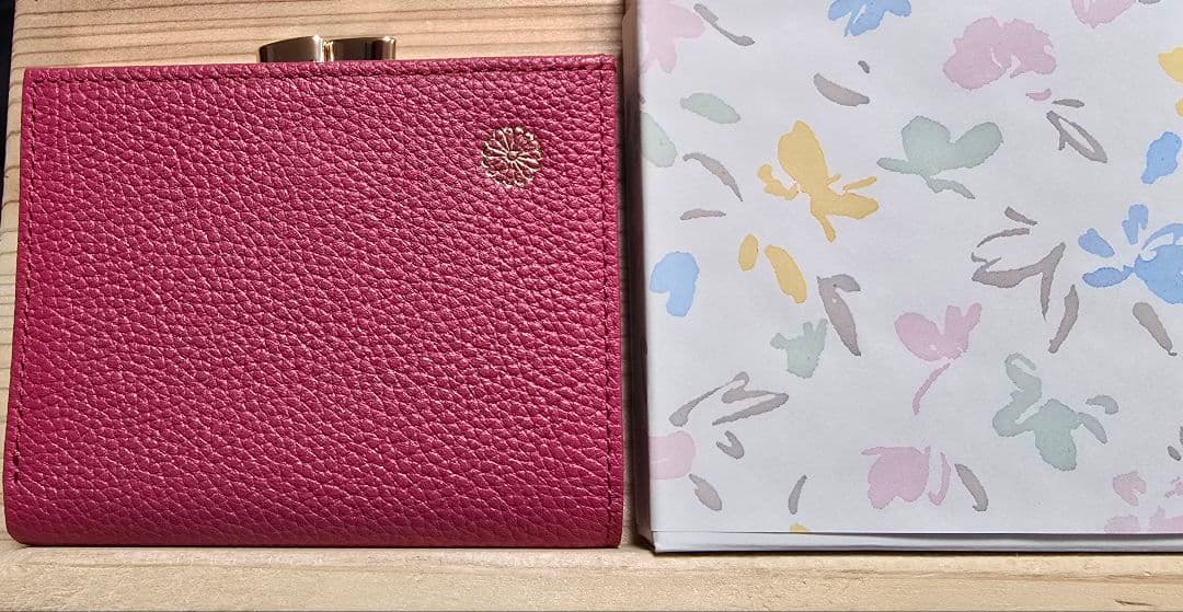 皇居　財布　がま口　ローズピンク