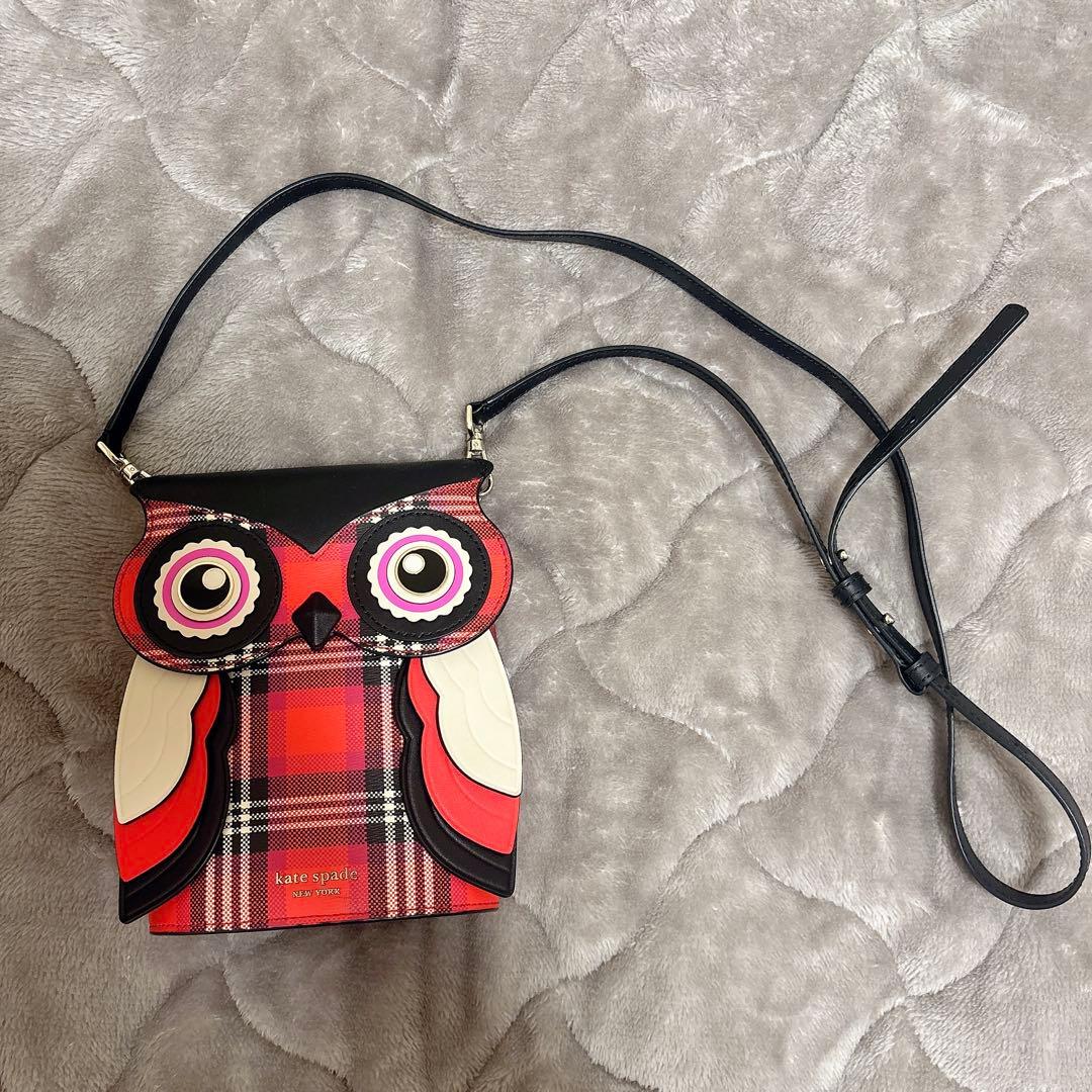 ケイトスペード　ブリンクス プレイド 3D オウル クロスボディ