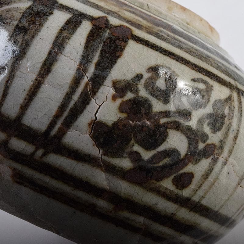 タイ古陶磁　スンコロク　宋胡録　香合　蓋物　時代箱　V　R8148