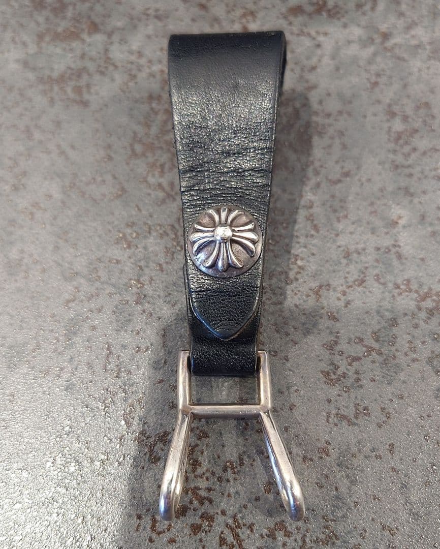 【クロムハーツ クロスボール・ボタンレザーベルトループ・インボイス原本付】