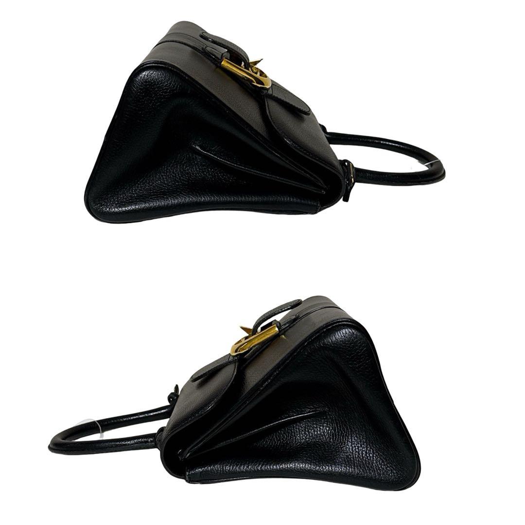 ピリ様 デルヴォー ブリヨン ハンドバッグ 鞄レザー ブラック ワンハンドル