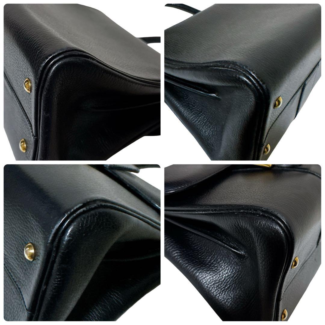 ピリ様 デルヴォー ブリヨン ハンドバッグ 鞄レザー ブラック ワンハンドル