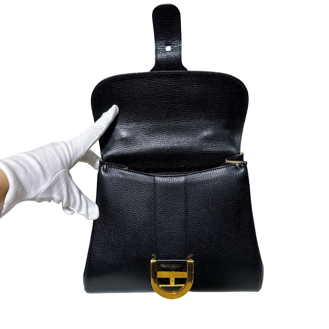 ピリ様 デルヴォー ブリヨン ハンドバッグ 鞄レザー ブラック ワンハンドル