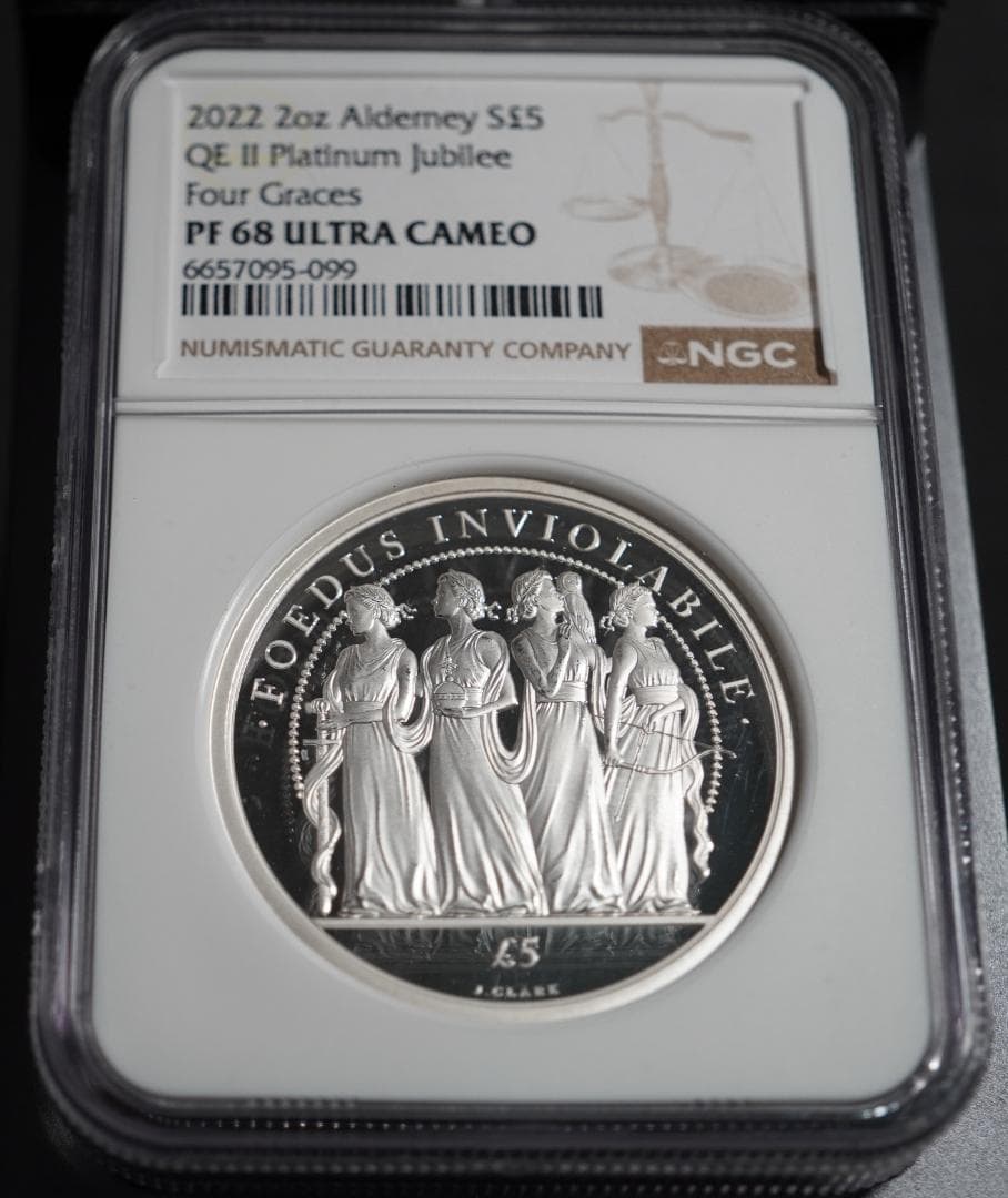 2022 オルダニー フォーグレイセス NGC PF68UC 5ポンド 銀貨