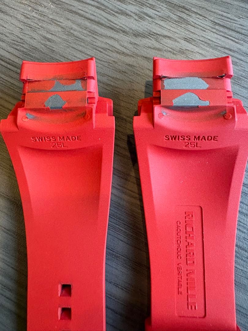 リシャールミル RICHARD MILLE 25 L 用 ラバーベルト レッド