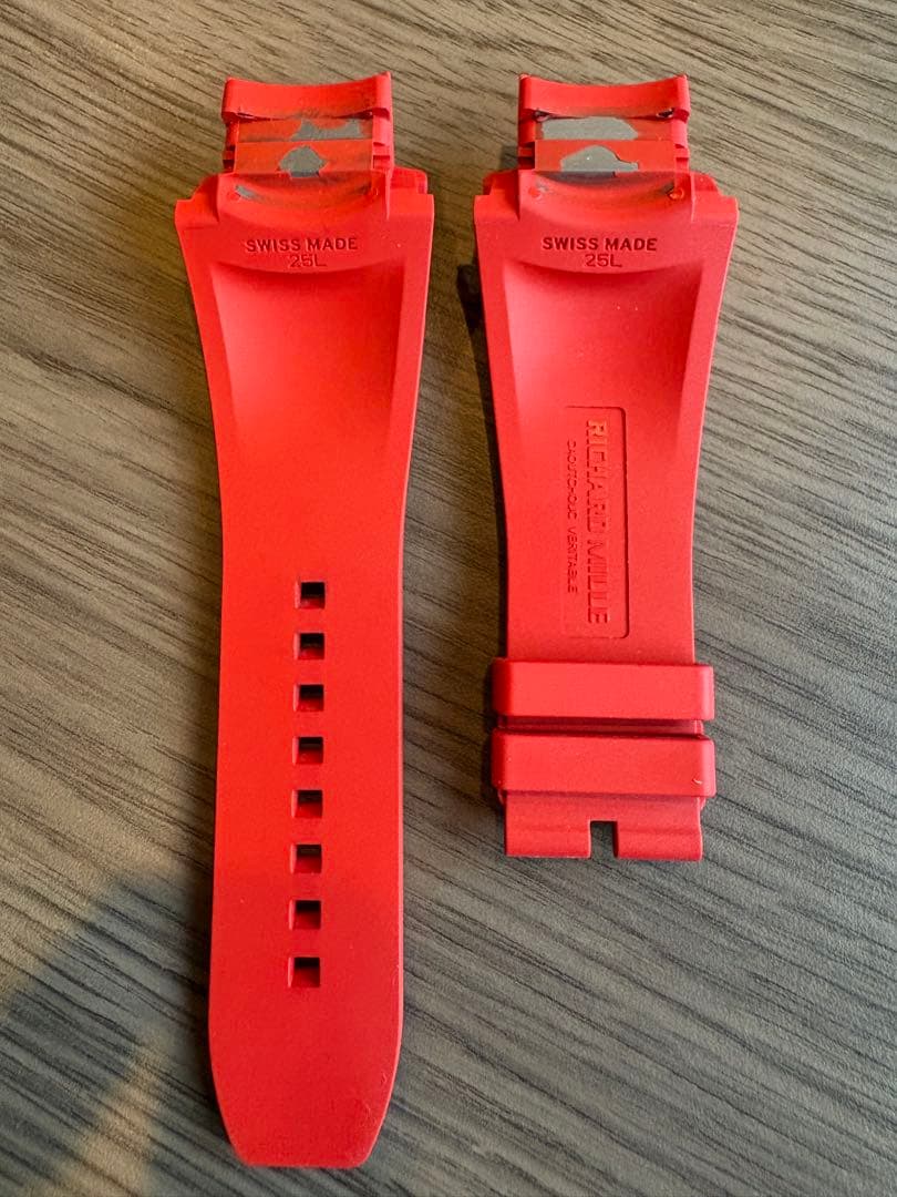 リシャールミル RICHARD MILLE 25 L 用 ラバーベルト レッド