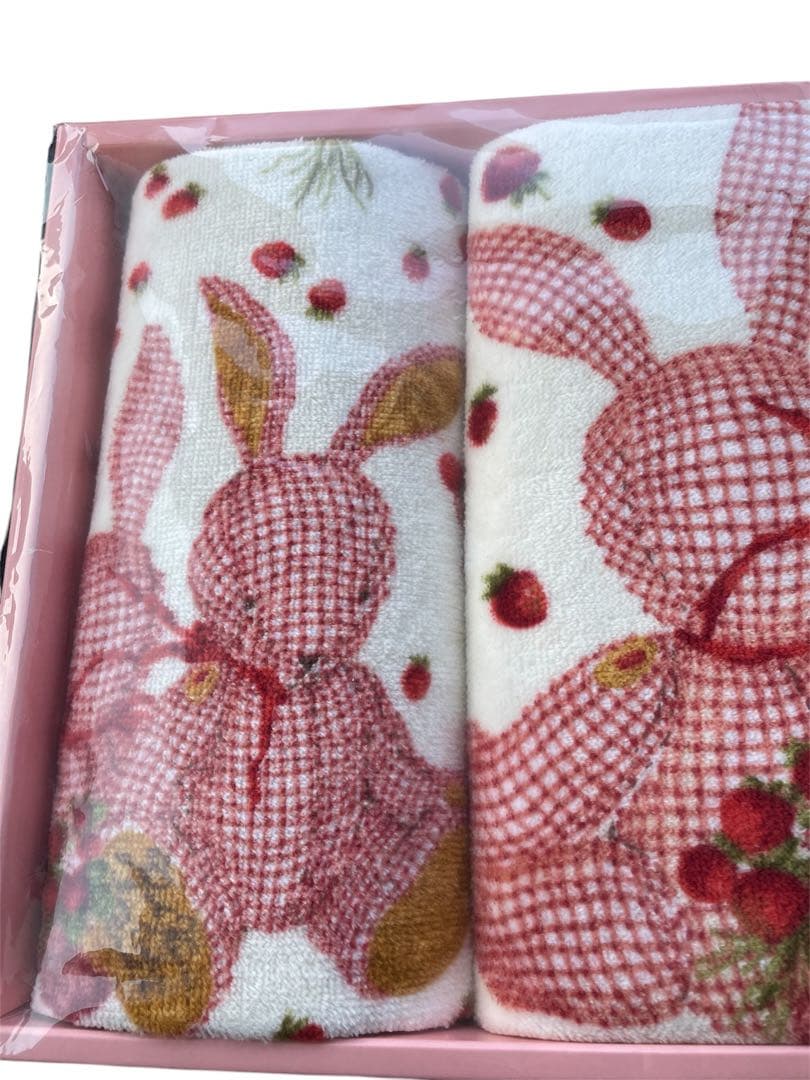 希少　激レア　ピンクハウス ギンガムうさぎ バスタオル　ウォッシュタオル セット