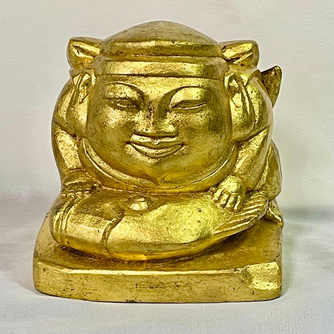 彫刻家 人間国宝 平櫛田中 恵比寿尊 金箔細工 ブロンズ彫刻