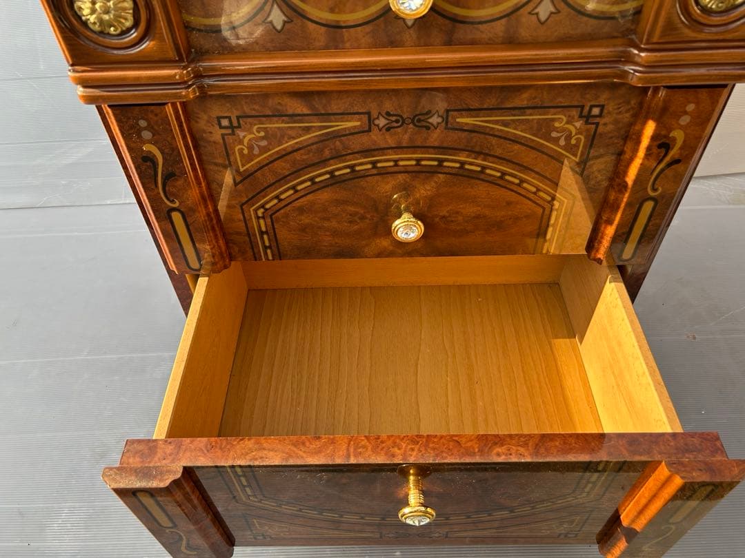 イタリア家具 ローチェスト 3段引き出し アンティーク風