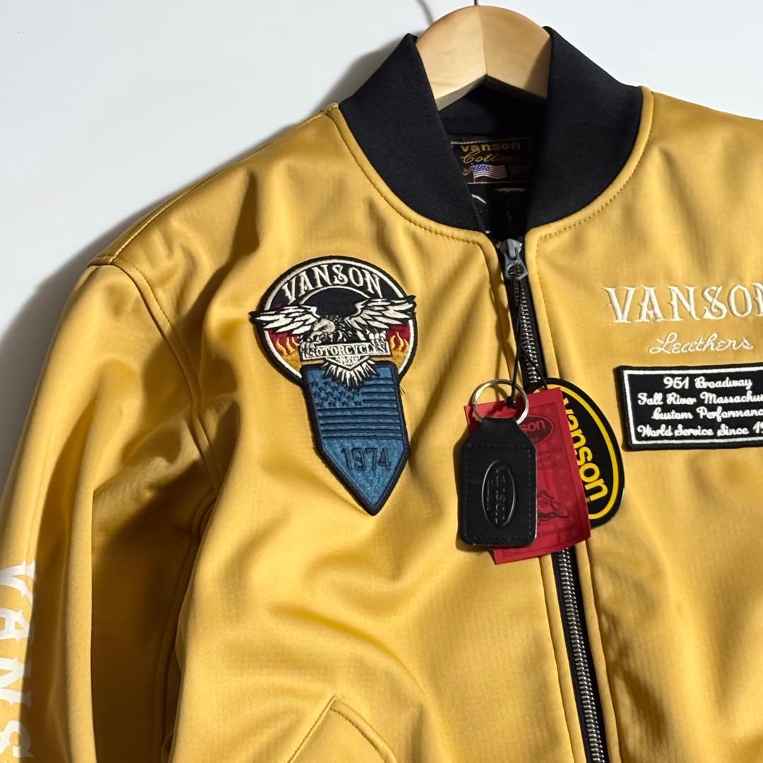 新　VANSON　バンソン　マスタード　ライダースジャケット　L