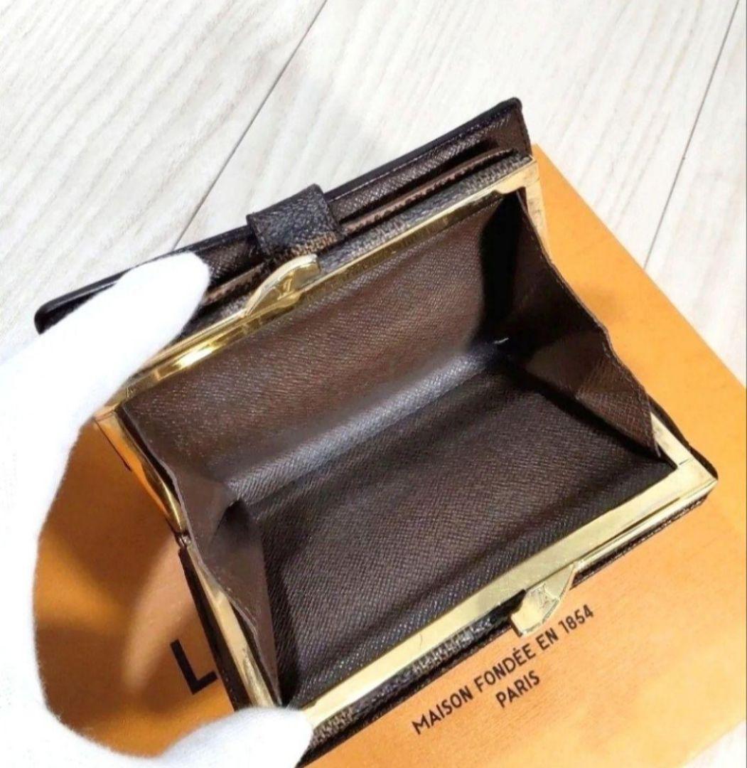 セ*ナ様 ☆極美品大人気本物鑑定済ルイヴィトンダミエがま口折財布