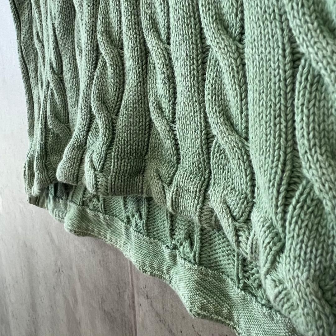 ポロラルフローレン　ケーブルニット　ポロシャツ　ウォッシュ加工