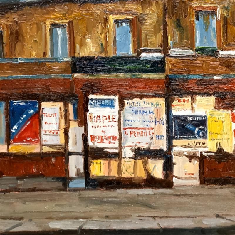 ☆佐伯 与吉郎☆「ポスターのある街角の家」油絵F８号　未使用！