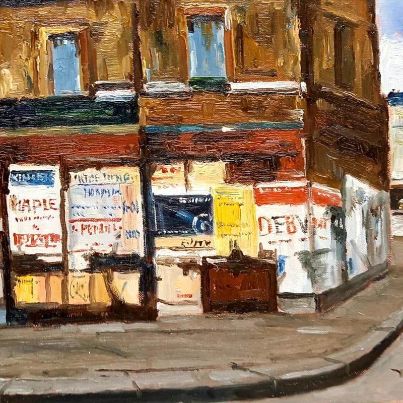 ☆佐伯 与吉郎☆「ポスターのある街角の家」油絵F８号　未使用！