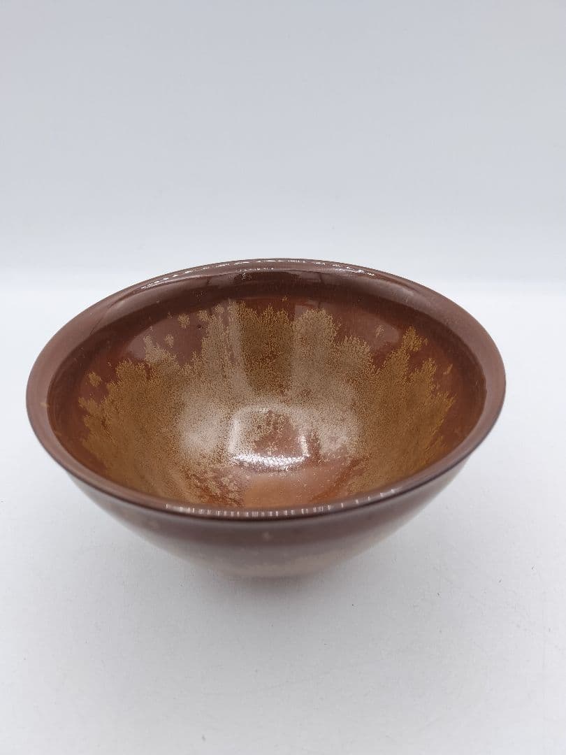 c412 数茶碗 金結晶 加藤藤山 10客 木箱 茶道具 古物