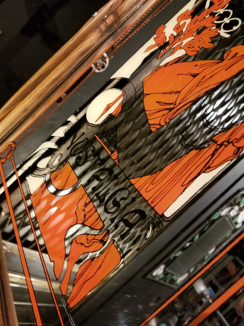 ヴィンテージ　木製　透かし彫り　額装飾　ミュシャ　ノスタルジア　アート　ミラー