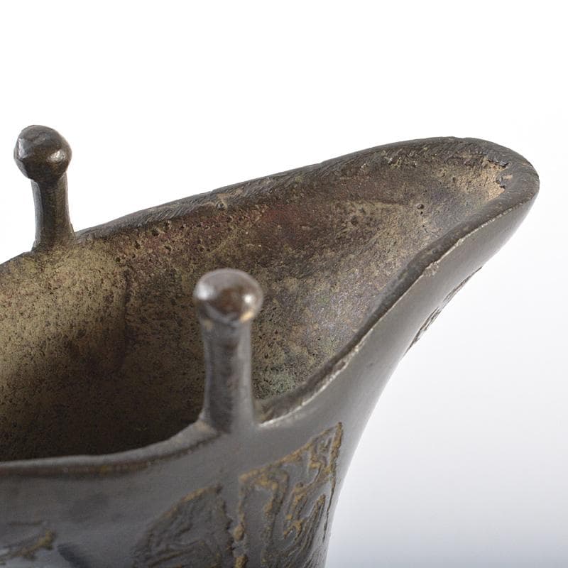 中国　古銅青銅　爵形　香炉　時代箱　M　R6261