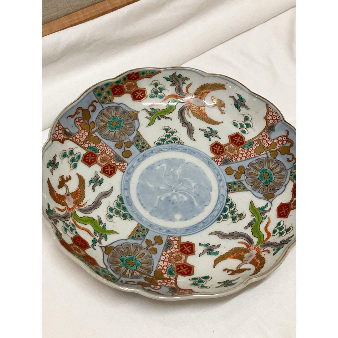 希少　伊万里　なます皿　陶器　明治時代　直径21.5cm 鳳凰
