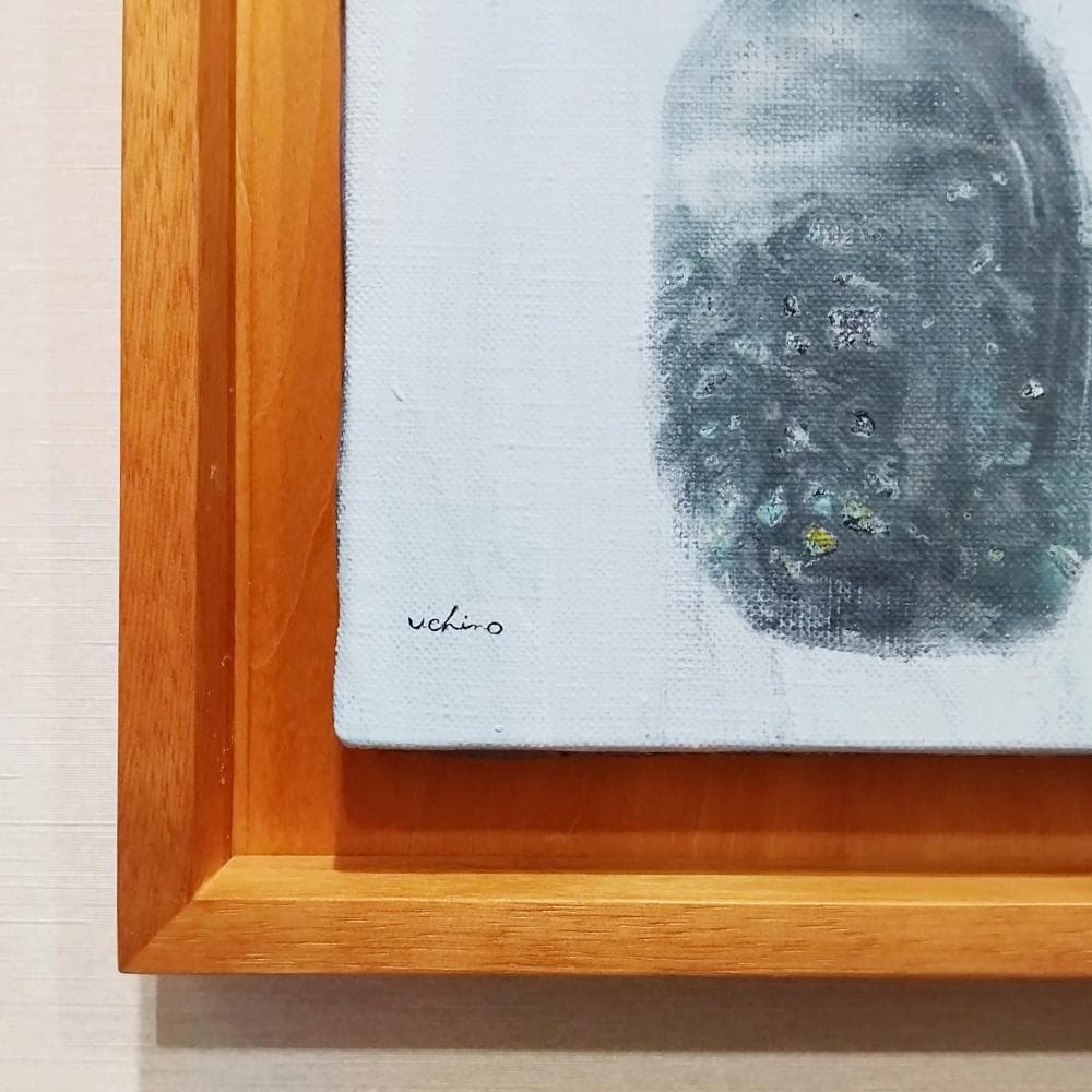 内野隆文　ワインボトル　絵画　F0号　静物画　キャンバス　現代アート　美術　額付
