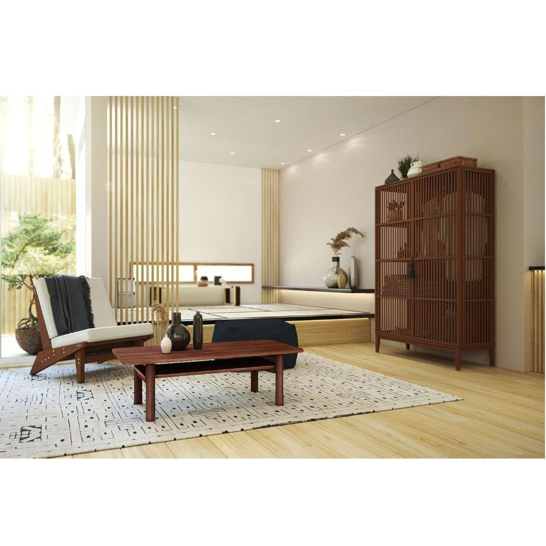 レア　廃盤品　無印良品 木製ローテーブルオーク材 　ウォルナット色