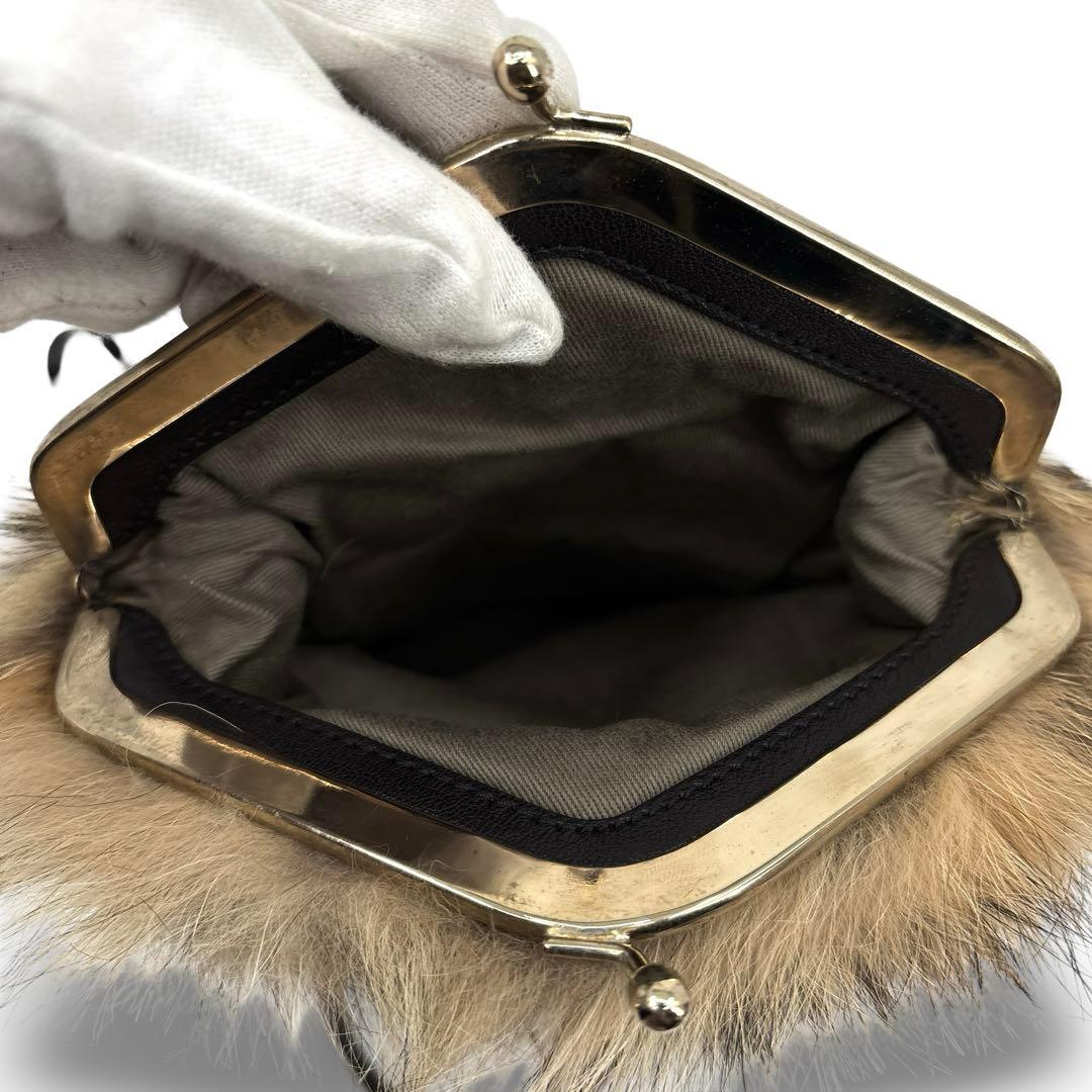 美品】 D&G ドルガバ 　ファー　ショルダーバッグ 　 レザー　ロゴ　　金具