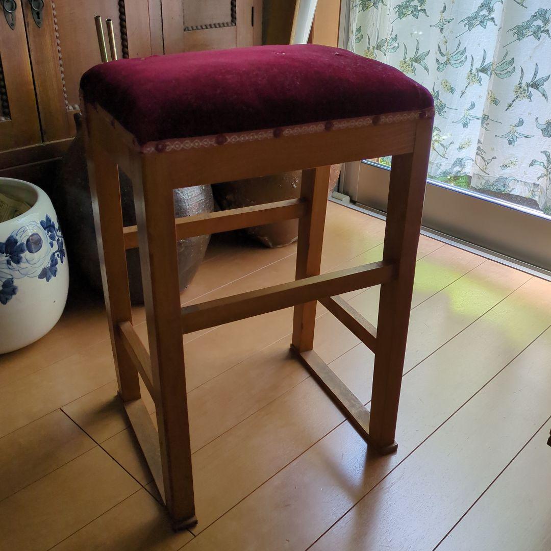 アンティーク　ミシンの椅子　イス　スツール　古民家