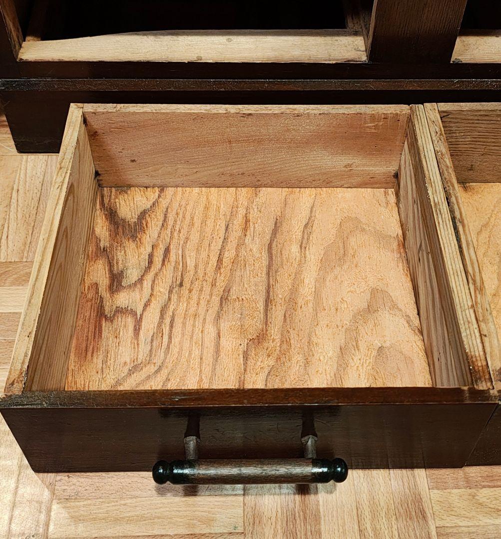 ガラス扉の本棚　食器棚　昭和レトロ　古家具