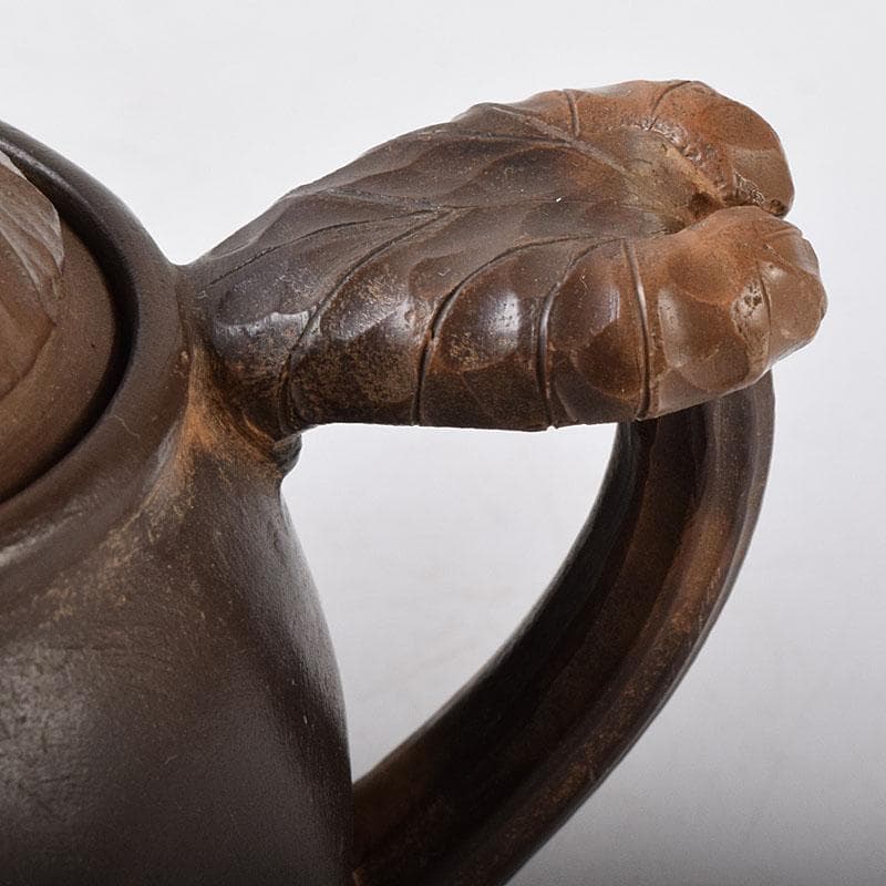 煎茶道具　秋田焼　奥田道遊造　からくり　蛙急須　だるま湯呑　3点　M　7679