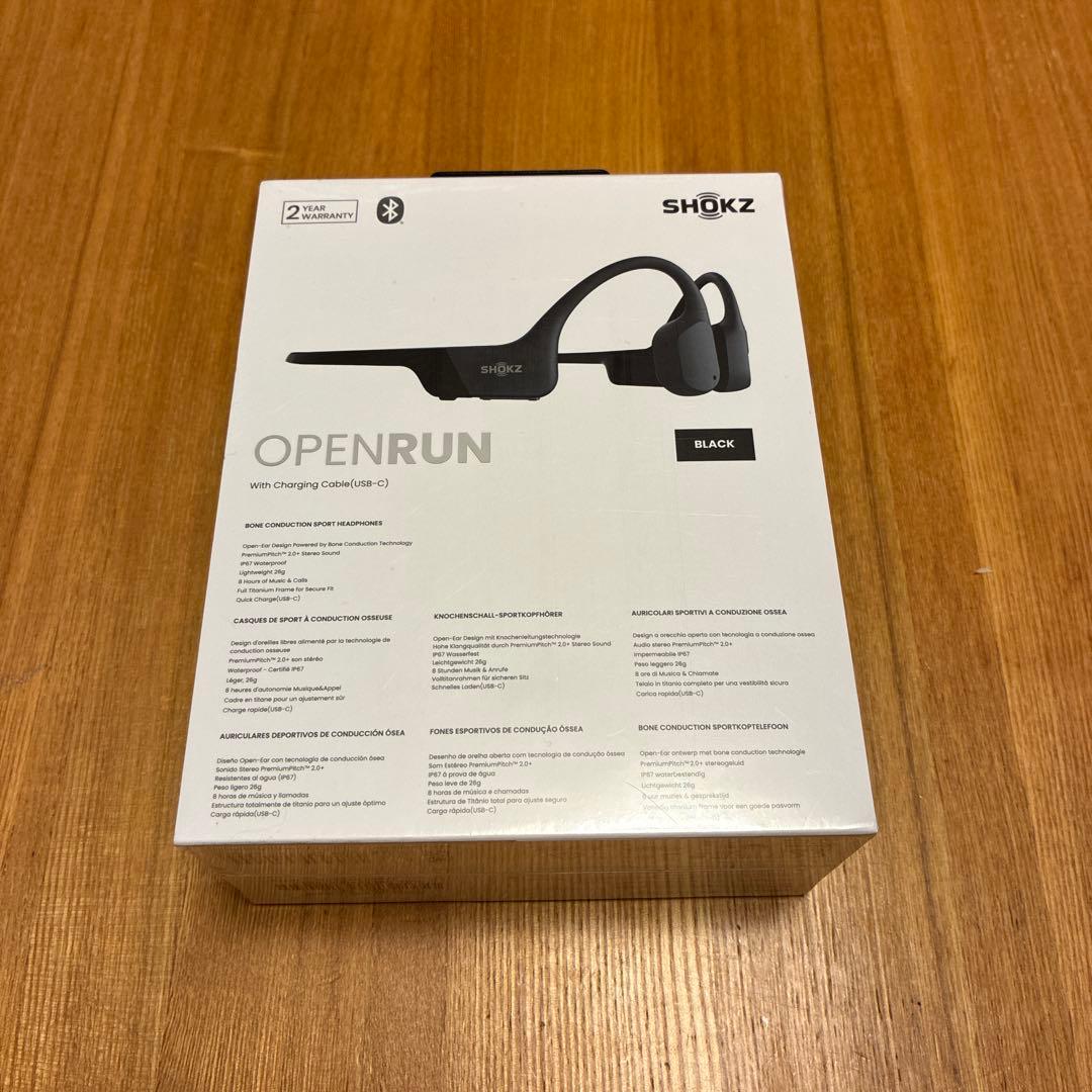 【新品未使用】SHOKZ OPENRUN 骨伝導イヤホン ブラック