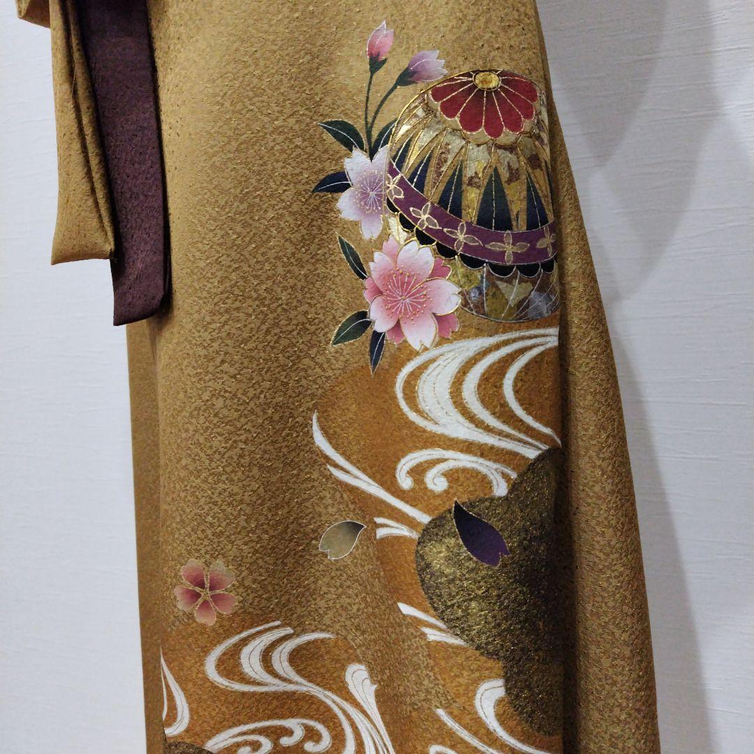 振袖　フレンチワンピースドレス 　リボン付き　福寿茶色　新品未使用品