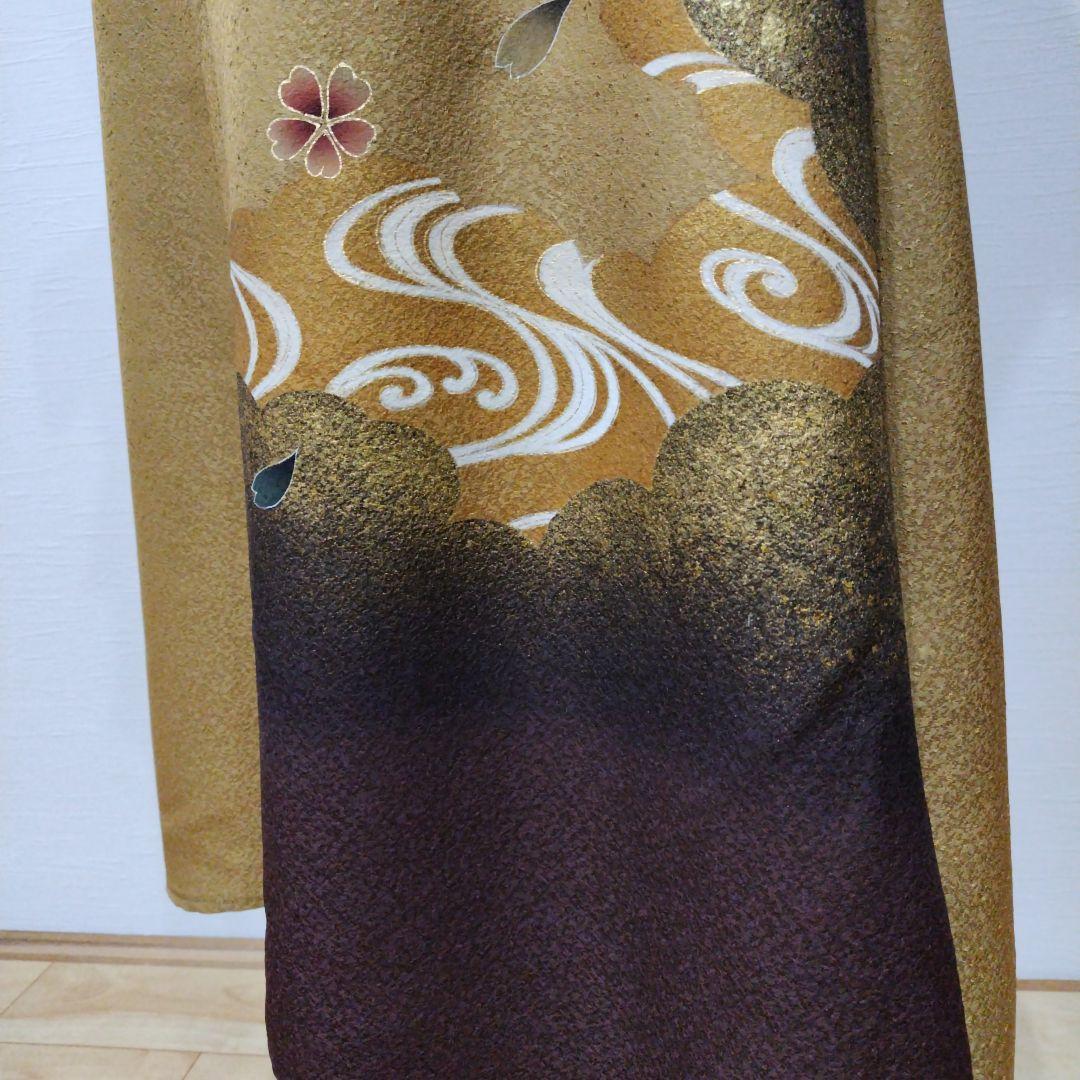 振袖　フレンチワンピースドレス 　リボン付き　福寿茶色　新品未使用品