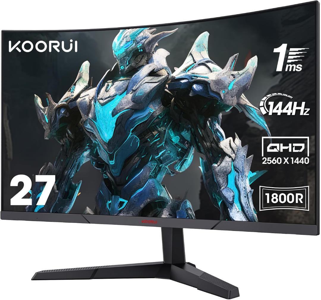 KOORUI 27E6QC　ゲーミングモニター 27インチ QHD/144Hz