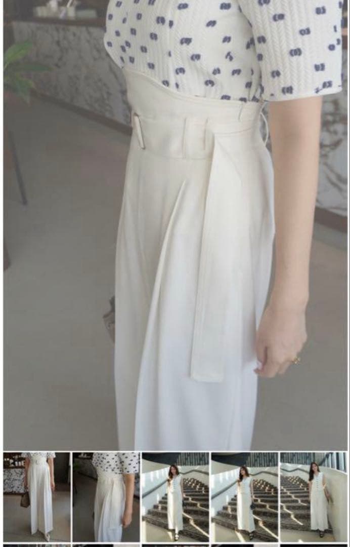 新品　HEYON へヨン　duck pants/ホワイト　ダックパンツ　Sサイズ