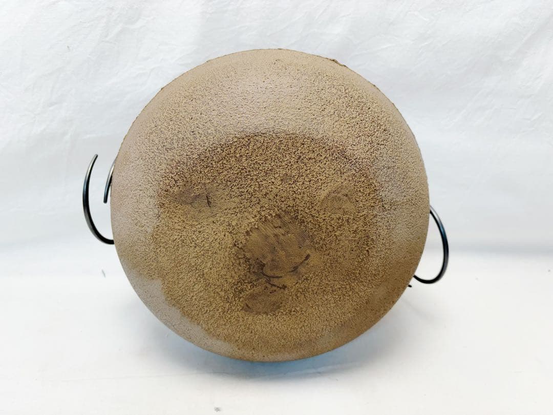 未使用 茶道具 釜師 佐藤 浄清造 利休好写 丸釜 釜印 釜鐶付 栞 共布 共箱